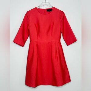 Blaque Label Audrey Fit & Flare Pleated Skirt Brushed Twill Red Dress Size M